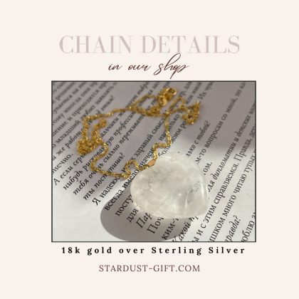 clear quartz gold wave chain