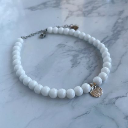 Beach jewelry White agate anklet
