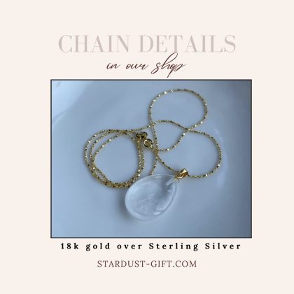 clear quartz silver chain