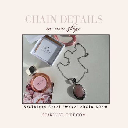 rose quartz steel chain