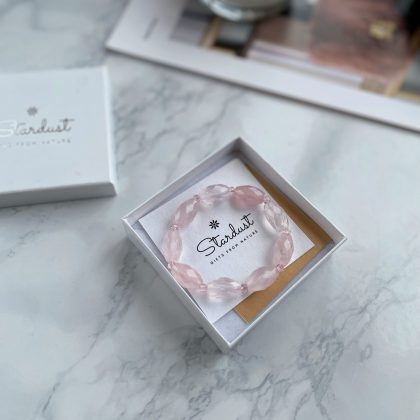 Faced rose quartz bracelet gift for woman