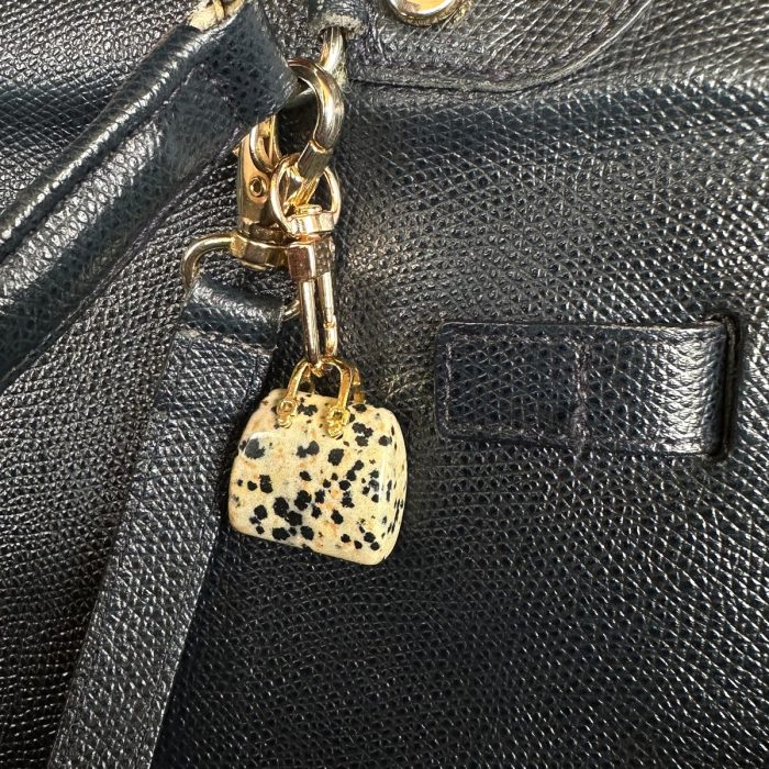 Dalmatian Jasper handbag keychain